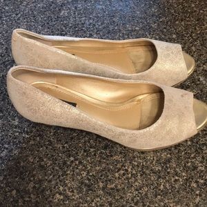 Alex Marie gold metallic low heels